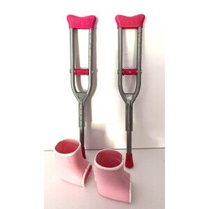 My Life 18" Doll Accessories 2 Pink Crutches & 2 Boot Casts Lot of 4